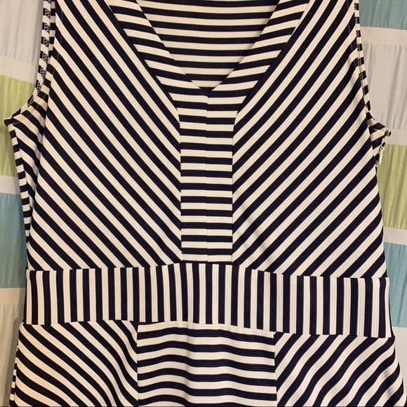 Cremieux Striped Dress Blue & White Sz Small - Picture 5 of 6